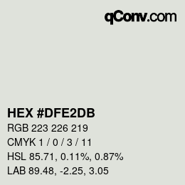 颜色代码: HEX #DFE2DB | qconv.com