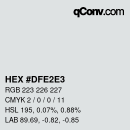 Color code: HEX #DFE2E3 | qconv.com