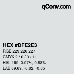 カラーコード: HEX #DFE2E3 | qconv.com
