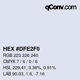 Farbcode: HEX #DFE2F0 | qconv.com