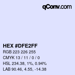 Color code: HEX #DFE2FF | qconv.com