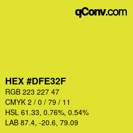 Color code: HEX #DFE32F | qconv.com