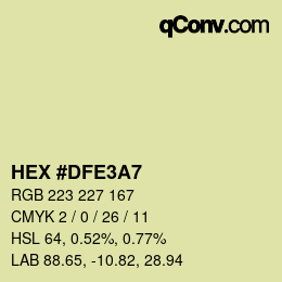Color code: HEX #DFE3A7 | qconv.com