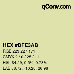 Color code: HEX #DFE3AB | qconv.com