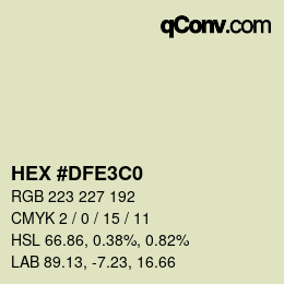 Color code: HEX #DFE3C0 | qconv.com