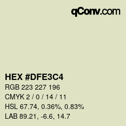 Color code: HEX #DFE3C4 | qconv.com