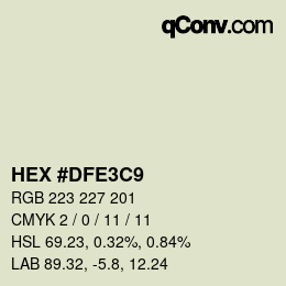 Color code: HEX #DFE3C9 | qconv.com