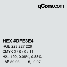 Color code: HEX #DFE3E4 | qconv.com