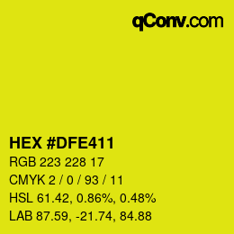 Color code: HEX #DFE411 | qconv.com