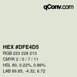 カラーコード: HEX #DFE4D5 | qconv.com