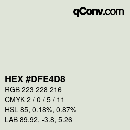 Color code: HEX #DFE4D8 | qconv.com