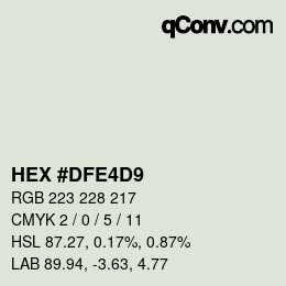 カラーコード: HEX #DFE4D9 | qconv.com