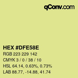 Color code: HEX #DFE58E | qconv.com