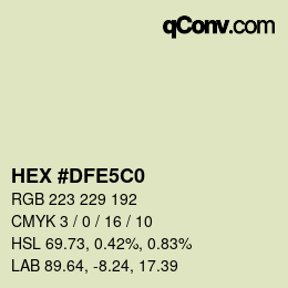 カラーコード: HEX #DFE5C0 | qconv.com