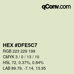 Color code: HEX #DFE5C7 | qconv.com