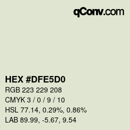 颜色代码: HEX #DFE5D0 | qconv.com