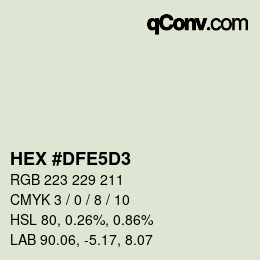 Color code: HEX #DFE5D3 | qconv.com