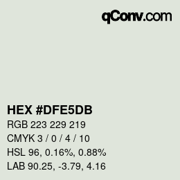 Color code: HEX #DFE5DB | qconv.com