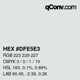 Código de color: HEX #DFE5E3 | qconv.com