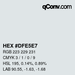 Código de color: HEX #DFE5E7 | qconv.com
