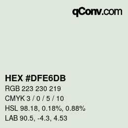 颜色代码: HEX #DFE6DB | qconv.com