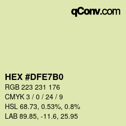 カラーコード: HEX #DFE7B0 | qconv.com