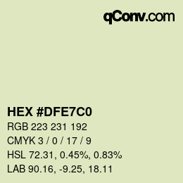 Color code: HEX #DFE7C0 | qconv.com