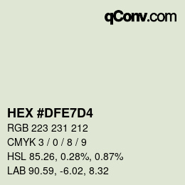 Color code: HEX #DFE7D4 | qconv.com
