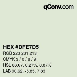 カラーコード: HEX #DFE7D5 | qconv.com