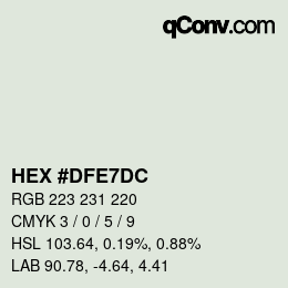 Color code: HEX #DFE7DC | qconv.com