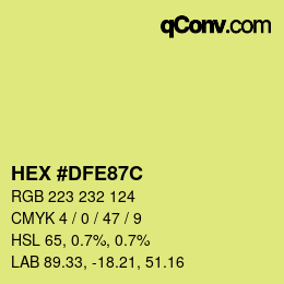 Color code: HEX #DFE87C | qconv.com