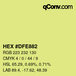 カラーコード: HEX #DFE882 | qconv.com