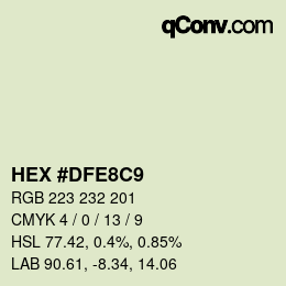 カラーコード: HEX #DFE8C9 | qconv.com