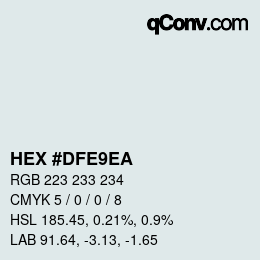 Farbcode: HEX #DFE9EA | qconv.com