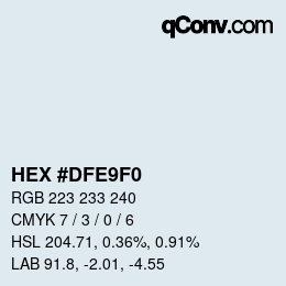 カラーコード: HEX #DFE9F0 | qconv.com