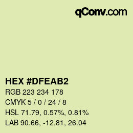 Color code: HEX #DFEAB2 | qconv.com