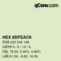 Color code: HEX #DFEAC6 | qconv.com