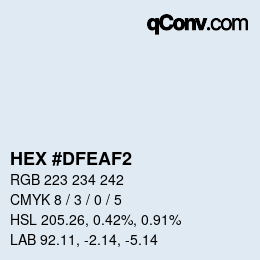 Color code: HEX #DFEAF2 | qconv.com