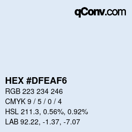 Color code: HEX #DFEAF6 | qconv.com