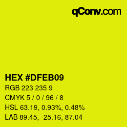 Color code: HEX #DFEB09 | qconv.com