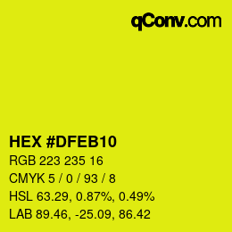 Color code: HEX #DFEB10 | qconv.com