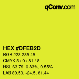 カラーコード: HEX #DFEB2D | qconv.com