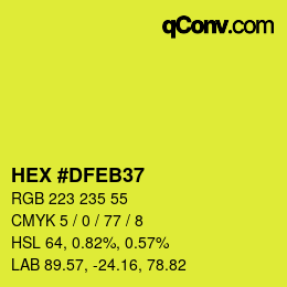 カラーコード: HEX #DFEB37 | qconv.com