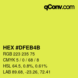 Color code: HEX #DFEB4B | qconv.com
