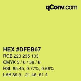 Code couleur: HEX #DFEB67 | qconv.com