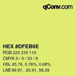 Code couleur: HEX #DFEB6E | qconv.com