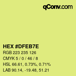 Código de color: HEX #DFEB7E | qconv.com