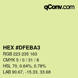 カラーコード: HEX #DFEBA3 | qconv.com
