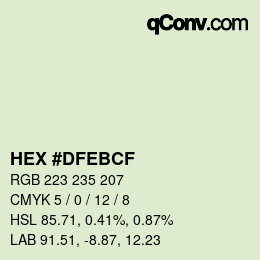 カラーコード: HEX #DFEBCF | qconv.com