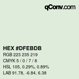 Farbcode: HEX #DFEBDB | qconv.com